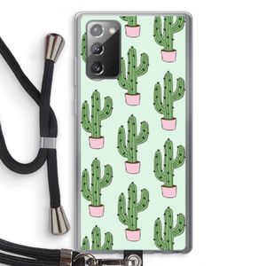 Cactus Lover: Samsung Galaxy Note 20 / Note 20 5G Transparant Hoesje met koord