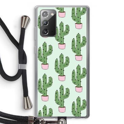 Cactus Lover: Samsung Galaxy Note 20 / Note 20 5G Transparant Hoesje met koord