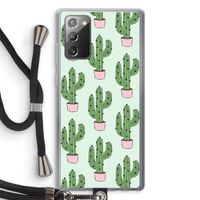 Cactus Lover: Samsung Galaxy Note 20 / Note 20 5G Transparant Hoesje met koord