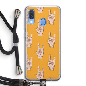 Rock: Samsung Galaxy A40 Transparant Hoesje met koord