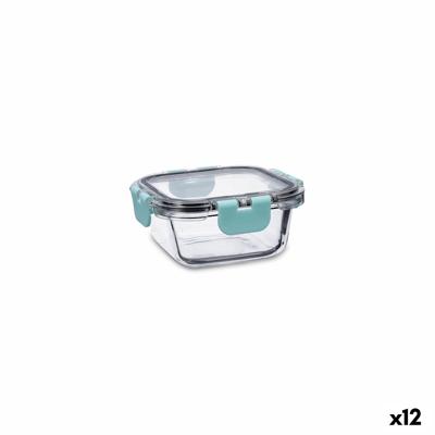 Hermetische Lunchtrommel Quid Purity Vierkant 310 ml Transparant Glas (12 Stuks)