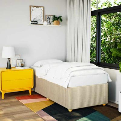 Bedframe zonder matras 90x190 cm stof crèmekleurig
