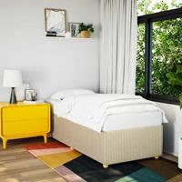 Bedframe zonder matras 90x190 cm stof crèmekleurig