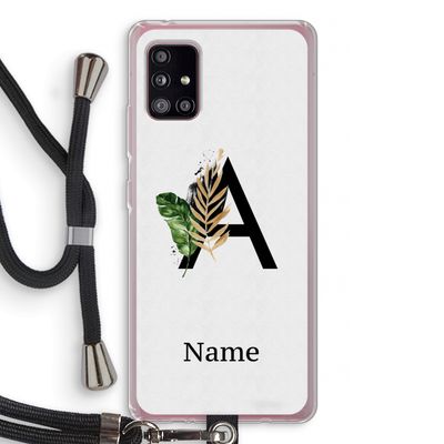 Charcoal Flora: Samsung Galaxy A51 5G Transparant Hoesje met koord