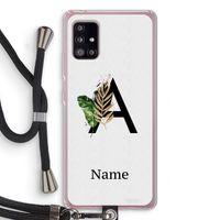 Charcoal Flora: Samsung Galaxy A51 5G Transparant Hoesje met koord