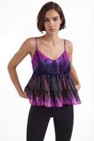 Singlet met tie-dye - RED - M