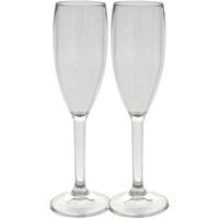 Set van 2x stuks onbreekbare kunststof camping champagneglazen 175 ml - thumbnail