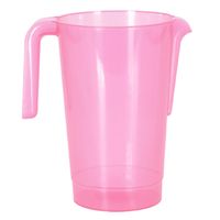 Schenkkan/waterkan - roze - 1500 ML - kunststof - 20 x 18 x 20,5 cm