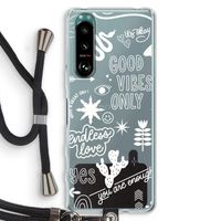 Good vibes: Sony Xperia 5 III Transparant Hoesje met koord