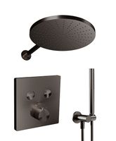 Blaufoss Smartbox Switch-line thermostatische kraan Inbouw regendoucheset met regendouchekop 30 cm Brushed GunMetal