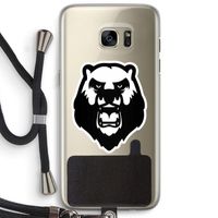 Angry Bear (white): Samsung Galaxy S7 Edge Transparant Hoesje met koord