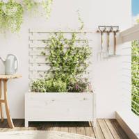 Plantenbak met rek 79x39,5x114 cm massief grenenhout wit Plantenbak met rek 79x39,5x114 cm massief grenenhout wit