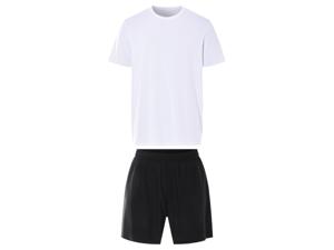 LIVERGY Korte linnen heren pyjama (Wit/zwart, L)