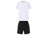 LIVERGY Korte linnen heren pyjama (Wit/zwart, L)