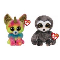 Ty - Knuffel - Beanie Boo's - Yips Chihuahua & Dangler Sloth