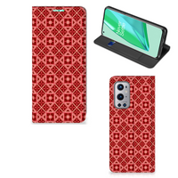 OnePlus 9 Pro Hoesje met Magneet Batik Rood