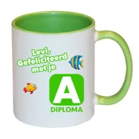 Zwemdiploma A mok met naam (groen)