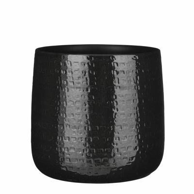 Mica Decorations Plantenpot - zwart - D32 x H30 cm - keramiek - bloempot