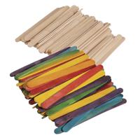 Knutselstokjes houtjes - 432x - houten ijsstokjes - mix kleuren - 11 cm - hobby artikelen