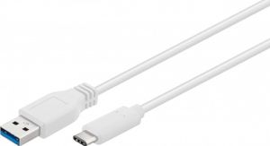 USB 3.2 GEN 1 (USB3.0) Aansluitkabel - USB-C naar USB-A - 5Gbit/s - USB adapter - OTG kabel - USB-C (M) naar USB-A (M) aansluitkabel - 0.2m - 5Gbit/s - GEN 1 - wit
