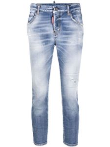 DSQUARED2 jean court à effet usé - Bleu