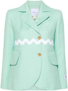 Patou blazer en tweed à simple boutonnage - Vert