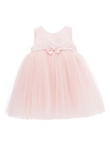 Tulleen robe en tulle à détail de nœud - Rose