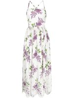 Elie Saab robe courte à fleurs - Blanc - thumbnail