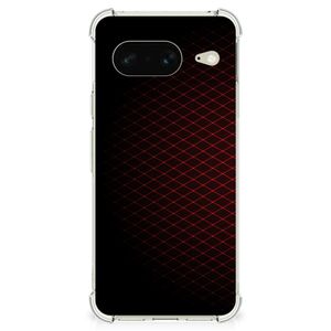 Google Pixel 8 Doorzichtige Silicone Hoesje Geruit Rood