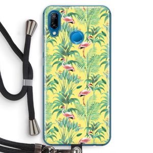 Flamingo party: Huawei P20 Lite Transparant Hoesje met koord