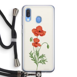 Red poppy: Samsung Galaxy A40 Transparant Hoesje met koord