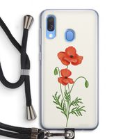 Red poppy: Samsung Galaxy A40 Transparant Hoesje met koord