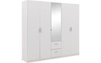 Goossens Basic Kledingkast Rybe, 226 cm breed, 210 cm hoog, 4x draai en 1x spiegeldeur en 2x lade in kleur van romp midden