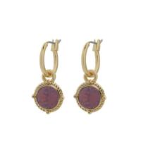 Biba Hang Oorbellen Goud met Swarovski Steentje Cyclamen Opal Biba Hang Oorbellen Goud met Swarovski Steentje Cyclamen Opal