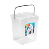 Opslagbox/emmer kunststof met deksel transparant 5 liter 20 x 17 x 23 cm - Opbergbox - thumbnail
