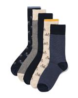 HEMA Heren Sokken Met Katoen Fietsen - 5 Paar Donkerblauw (donkerblauw)