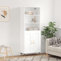 Hoge kast 69,5x34x180 cm bewerkt hout wit