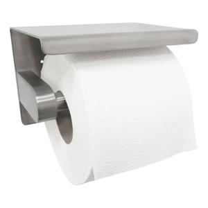 Wiesbaden Brush toiletrol houder enkel vierkant rvs