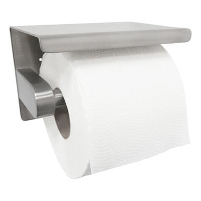 Wiesbaden Brush toiletrol houder enkel vierkant rvs