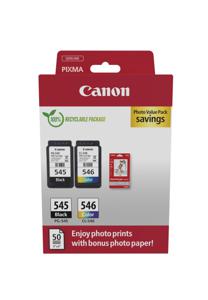 Canon Inktcartridge PG-545/CL-546 Photo Value Pack Origineel 2-pack Zwart, Cyaan, Magenta, Geel 8287B008