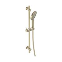 Glijstangset MAY Met 3-Standen Handdouche, Doucheslang en Glijstang 70 cm Geborsteld Mat Goud PVD