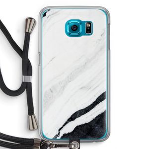Elegante marmer: Samsung Galaxy S6 Transparant Hoesje met koord