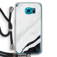 Elegante marmer: Samsung Galaxy S6 Transparant Hoesje met koord