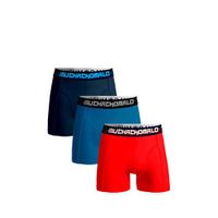 Muchachomalo Junior boxershort Solid - set van 3 rood/blauw/donkerblauw - thumbnail
