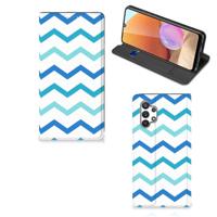 Samsung Galaxy A32 4G | A32 5G Enterprise Editie | Hoesje met Magneet | Zigzag Blauw