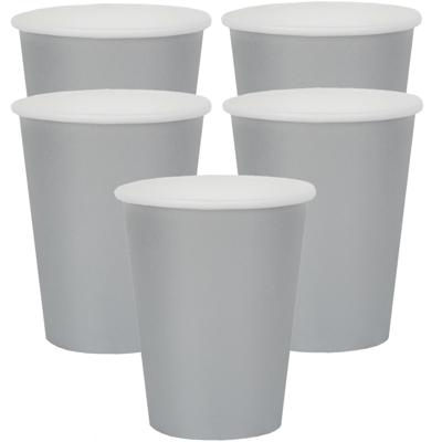 Santex feest/verjaardag bekertjes - 30x stuks - karton - zilver - 270 ml