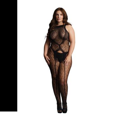 Le Désir by Shots Kruisloze Luipaard Bodystocking - Plus Size