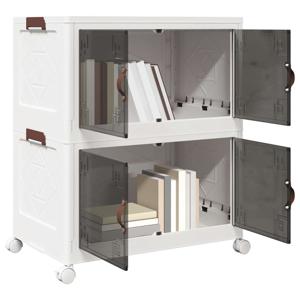 VidaXL Opbergbox stapelbaar met wielen 2-laags 75 l 64x40x76 cm