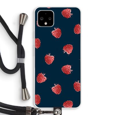 Framboosjes: Pixel 4 XL Transparant Hoesje met koord