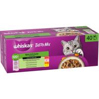 WHISKAS Tasty Mix Selectie van de chef in saus - natvoer voor katten - 40x85g